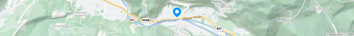 Kartendarstellung des Standorts für Elisabeth-Apotheke in 2650 Payerbach